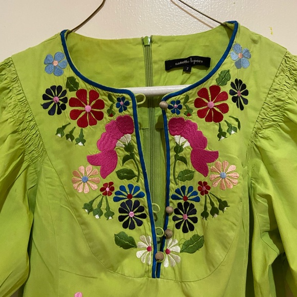 Nanette Lepore Embroidered Mexican Dress - Picture 11 of 16